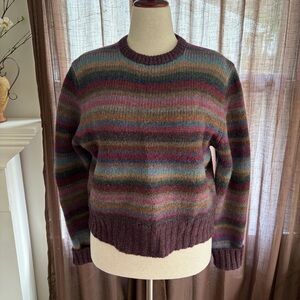Vintage Wool Boston Traders Colorful Stripped Cropped Sweater